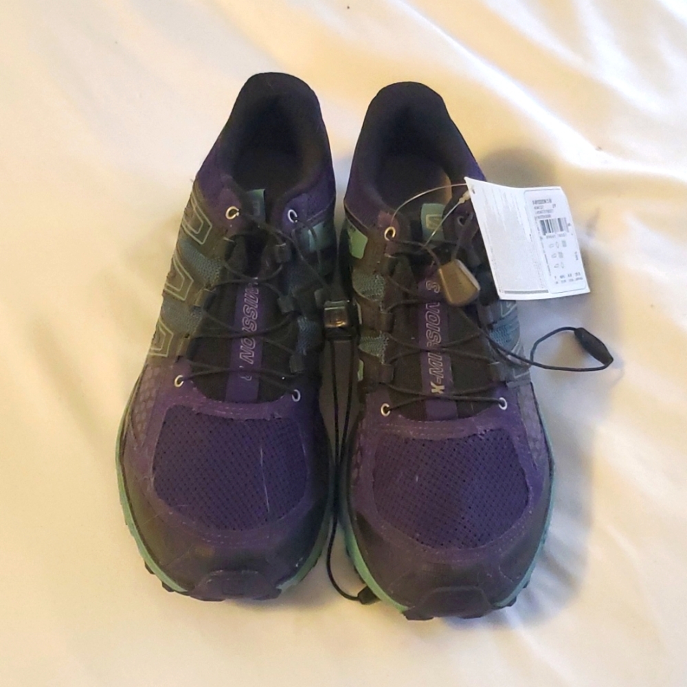 Salomon X-mission size 8.5 purple and blue trail running shoes